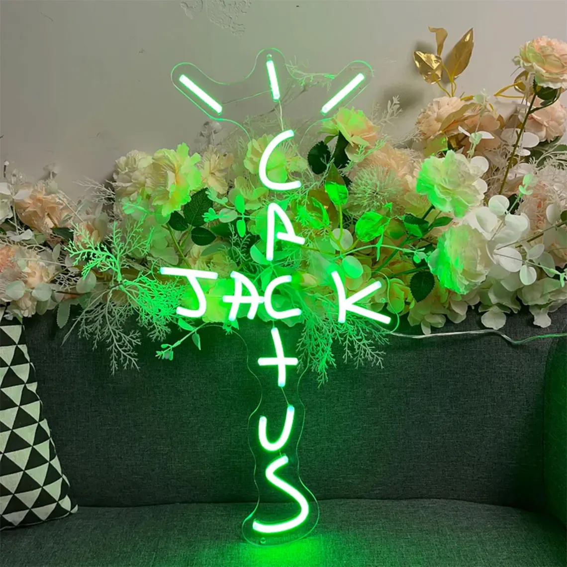 Cactus Jack Neon Sign Rap Talking Sign Anime Wall Art Decor Gaming Room Bedroom Office Bar Cafe Birthday Neon Club Hotel Sign