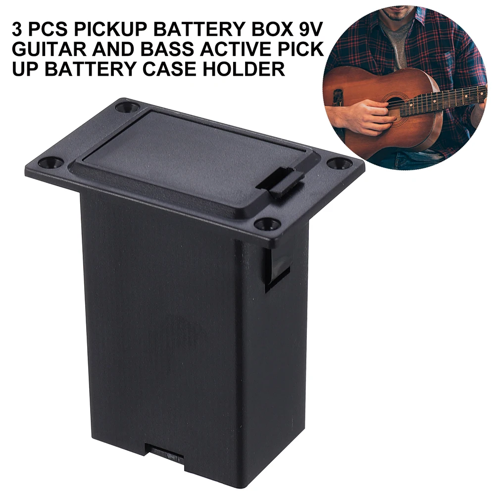 

2Pcs 9V Box Guitar Pickup Durable Metal Holder Small Size Lightweight Guitar Accessories Bass Guitars Container