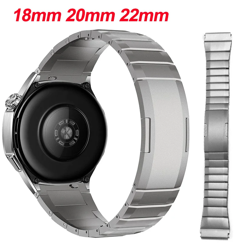 

Ремешок из нержавеющей стали 18 мм, 20 мм, 22 мм для Huawei GT6/GT6 Pro, 46 мм, дизайн изогнутого разъема, деловой браслет для Huawei GT6/5/4/3