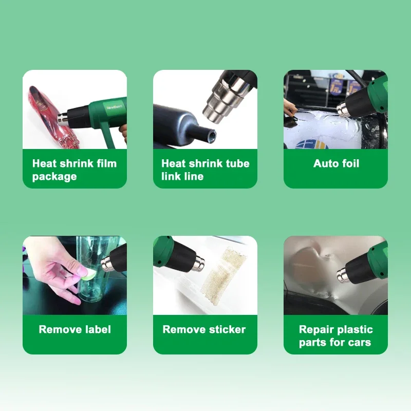 NewBeat Portable Hand Power Tools Set Air Hot Adjust Temperature 2000W Electric Heat Gun Machine for Plastic