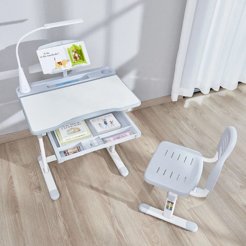 Juego de mesa y silla para niños, mueble escolar de gran almacenamiento, altura ajustable, escritorio de estudio ergonómico, nuevo precio competitivo