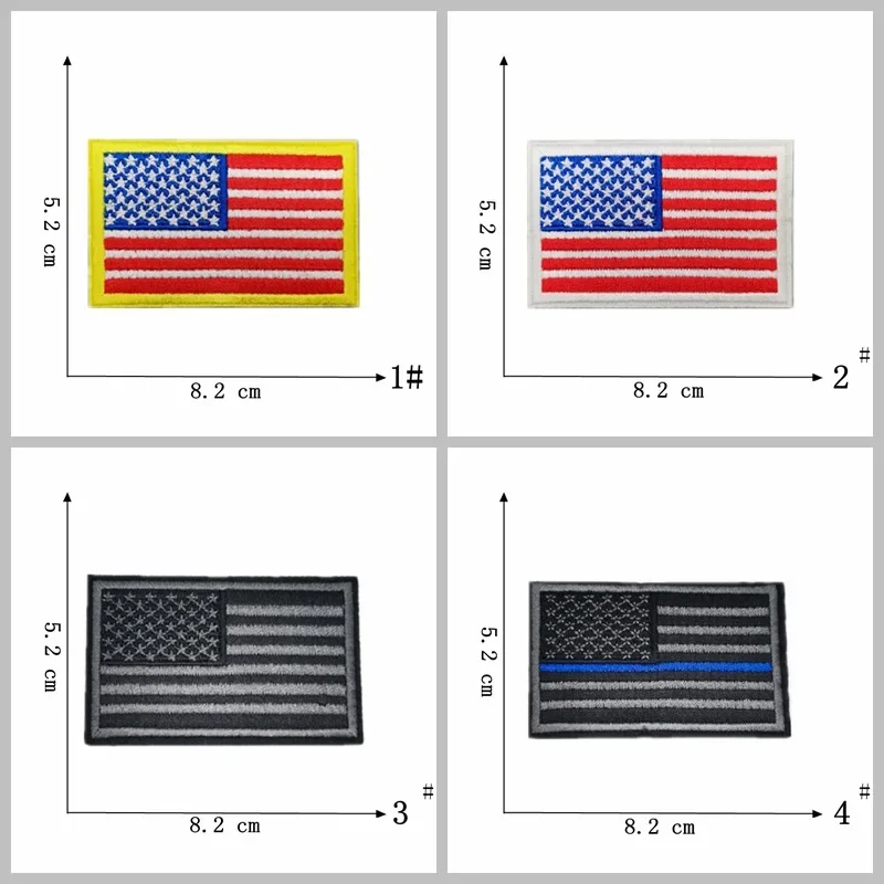 Flaga ameryki haft na łatce 8*5cm popularne amerykańskie plakietki na odzież kolorowe gwiazdy i paski termo samoprzylepne aplikacje
