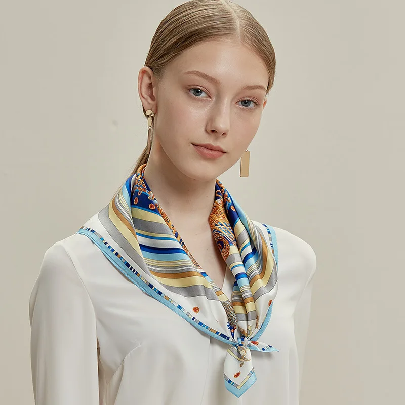 

BAOSHIDI шелковый шарф, Новое поступление 2025 года, 100% тутовый шелк, 65 см, квадратный шарф в европейском стиле