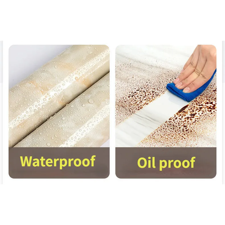 Removable Peel & Stick Marble Vinyl Wallpaper Self‑Adhesive Waterproof Sticker for Kitchen Counter Bathroom Shower Wall Cover