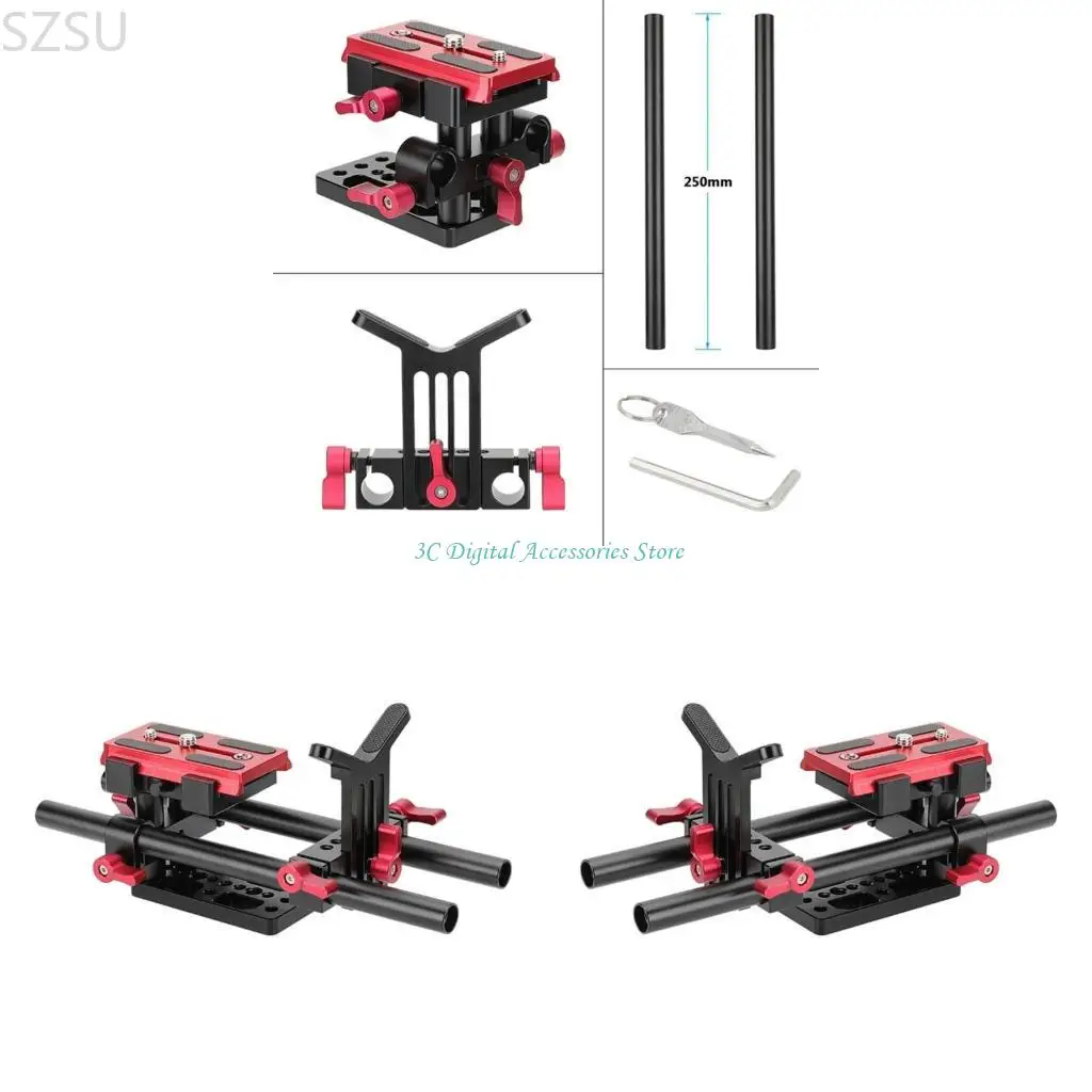 

SZSU Aluminum Quick Install Gimbals Base Y Type Lens Holder 1/4 3/8 Thread Lens Support For DSLR Cameras Accessories