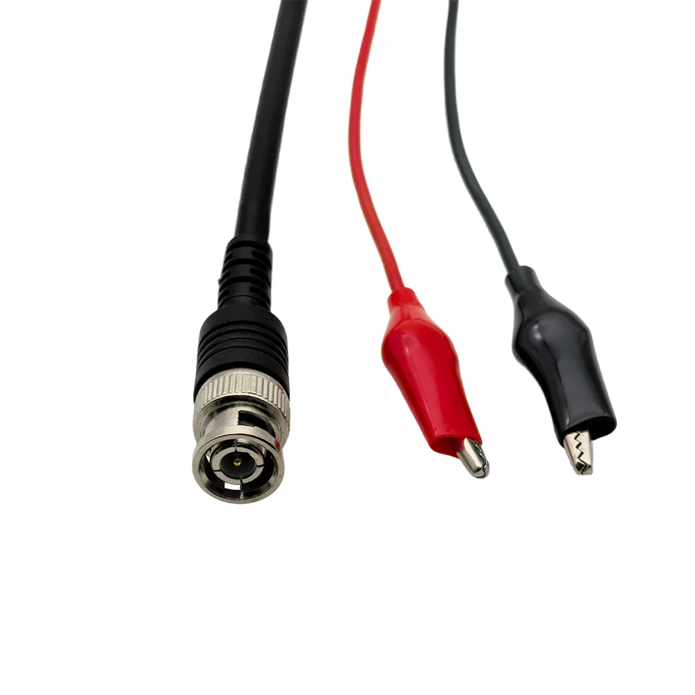 1Pcs BNC Q9 Male Plug Connector to 35mm Alligator Clips with Red Black Sheath for Oscilloscope Generator Signal Test Leads Cable