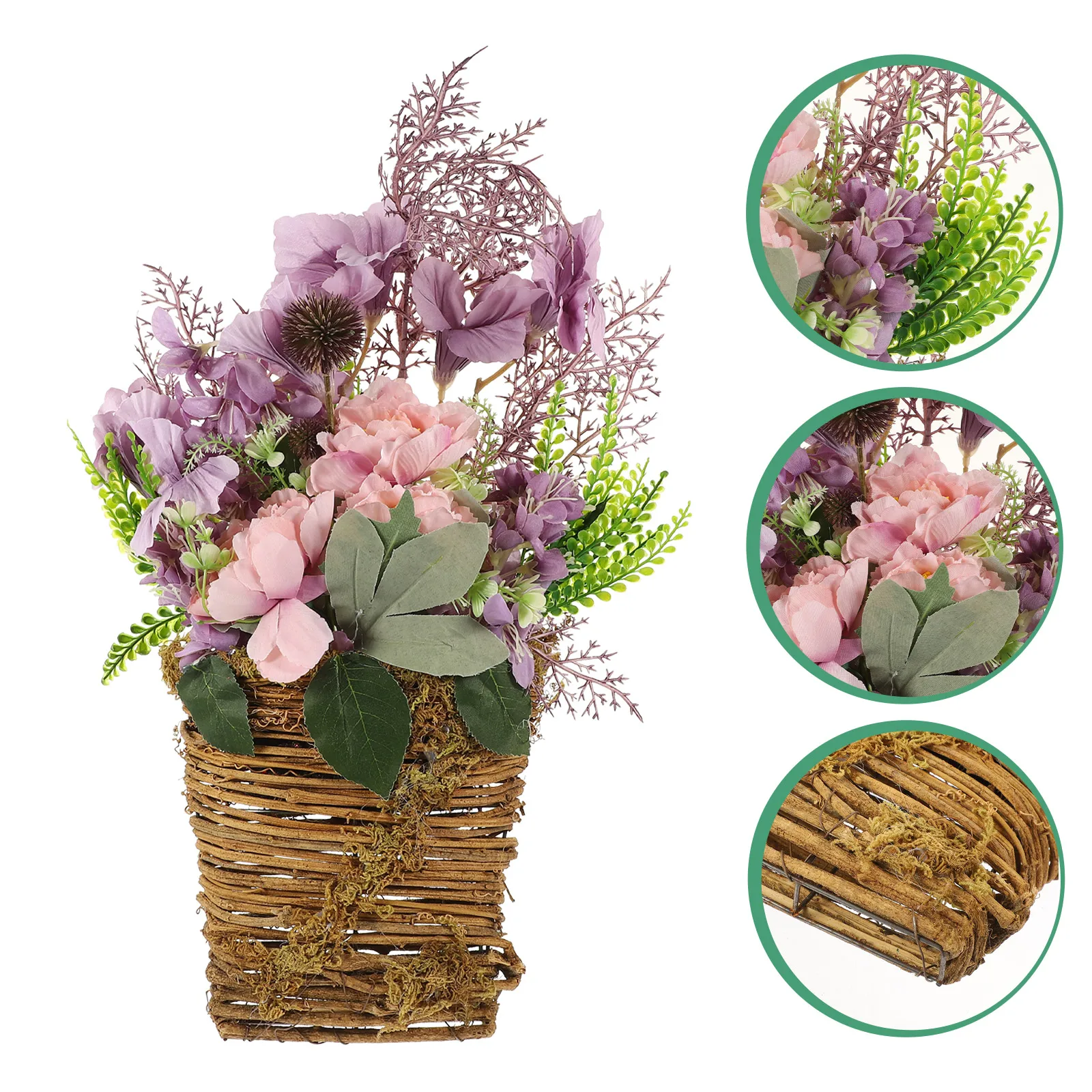 

Lavender Flower Artificial Plants Indoor Decor Plastic Home Tabletop Artificial Hanging Baskets With Flowers Wreath Hanging