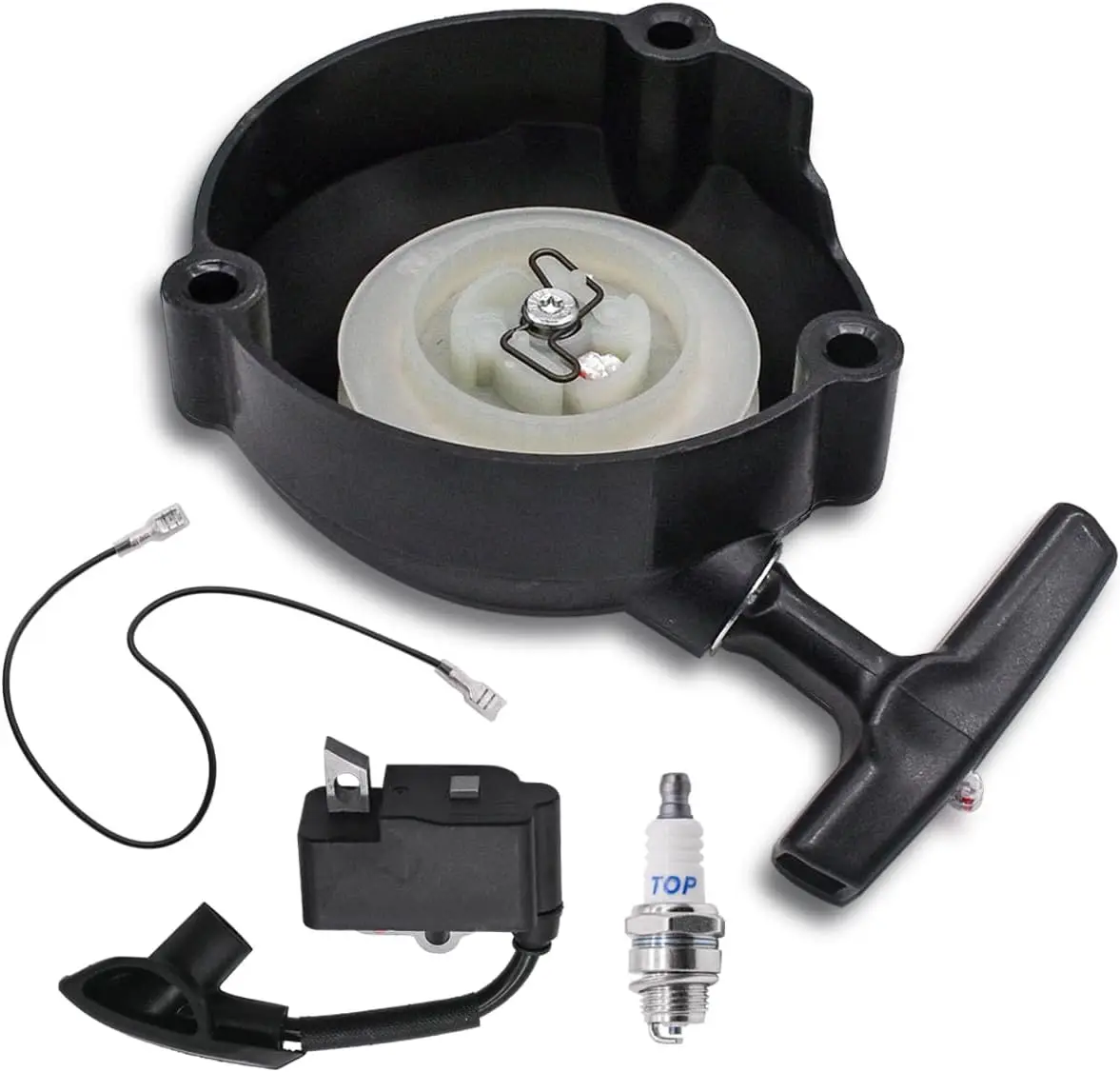 Recoil Starter 4282 190 0303 Fit for Stihl BR500 BR550 BR600 BR700 Backpack Blower with Ignition Coil & Spark Plug Replace 4282