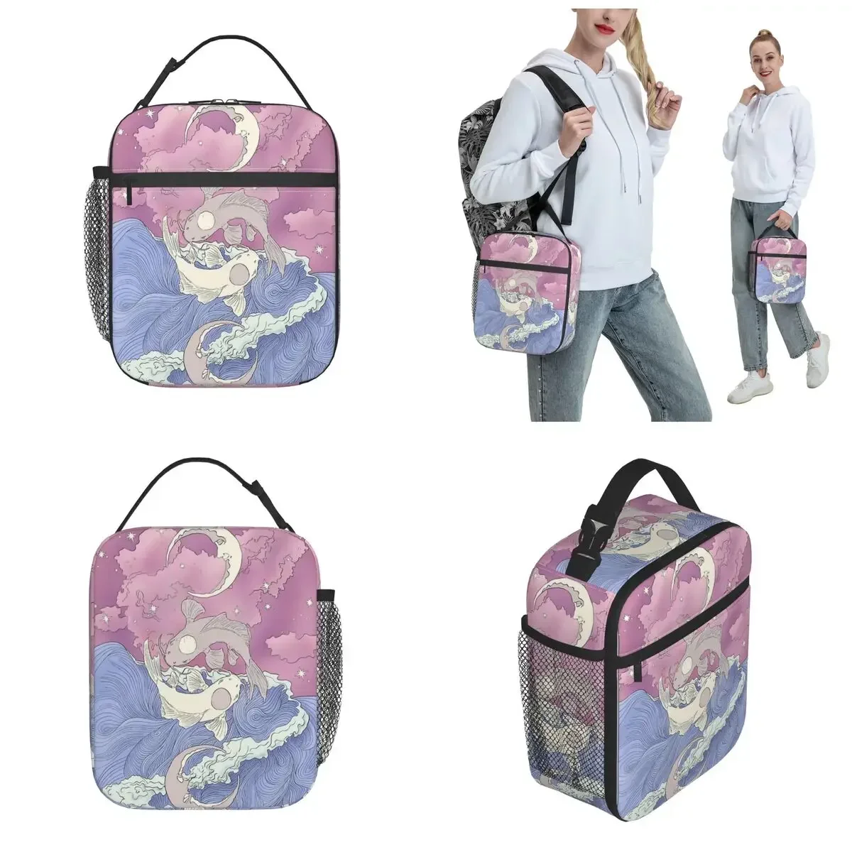 Avatar The Last Airbender Accessories Insulated Lunch Bag For School Koi Storage Food Boxes Reusable Thermal Cooler Lunch Boxes