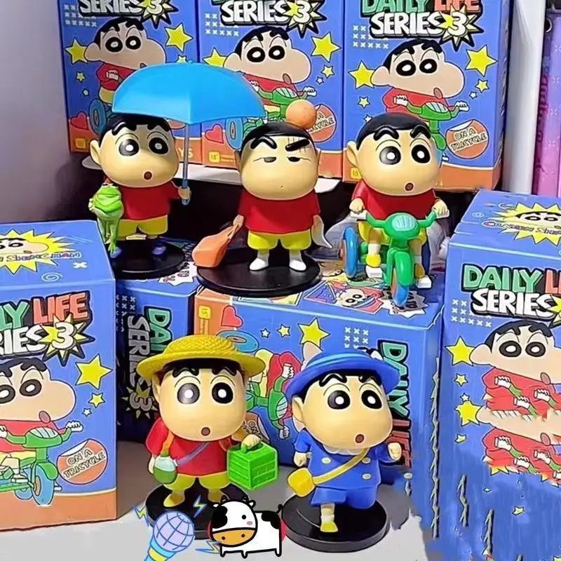 

In Stock Crayon Shin-Chan Blind Box Daily Life Series Third Generation Blind Box Doll Model Hand-Made Desktop Ornaments Toy Gift
