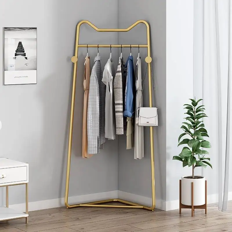 Space Saving Clothes Hanger Thick Gold Modern Skirt Rail Baby Clothes Drying Rack Hanging Tripod Appendiabiti House Accessories