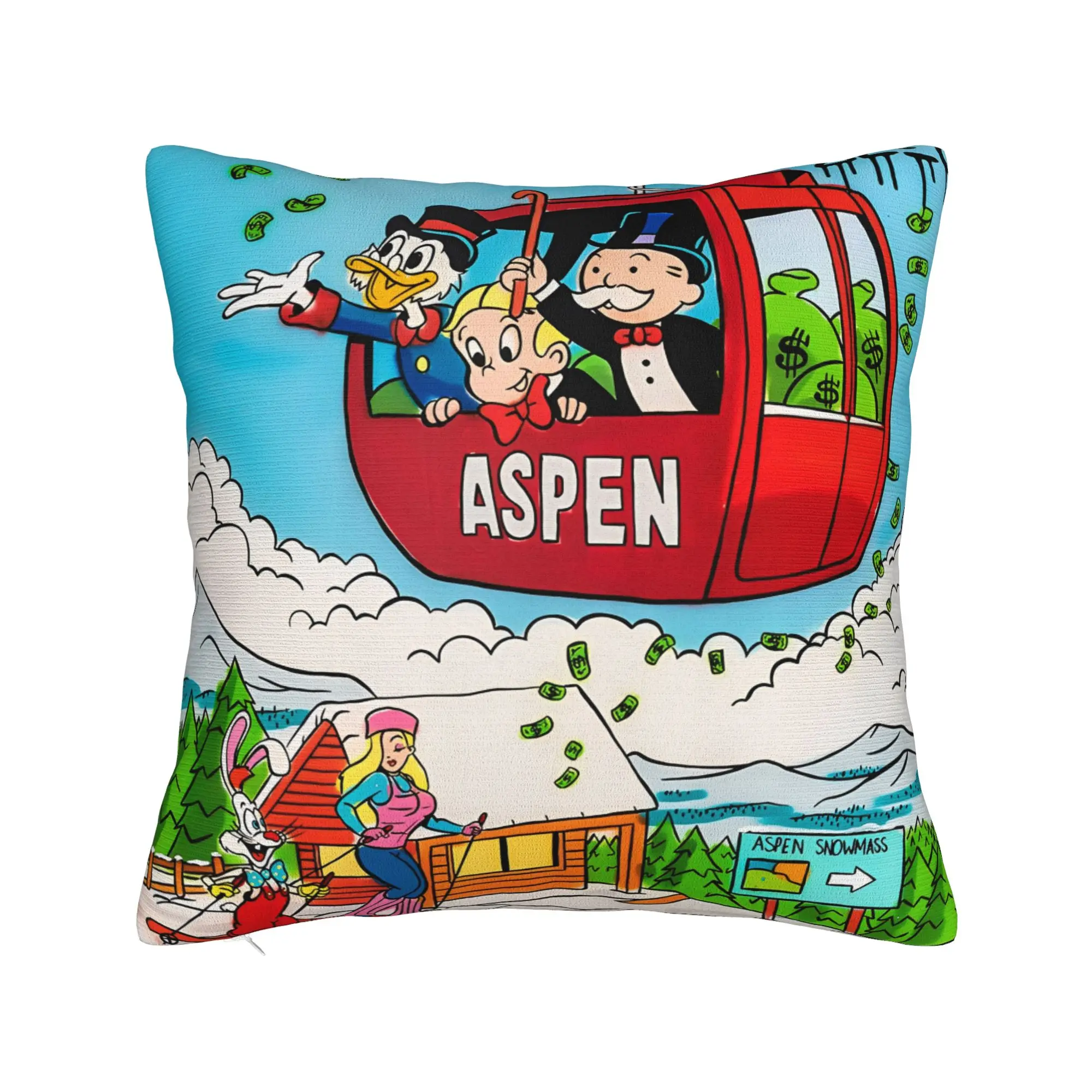 ski alec  Monopolys Money Dance Pillow Cover  Novelty Pillow Case For Sofa Home Decor Soft Pillowcases Gift