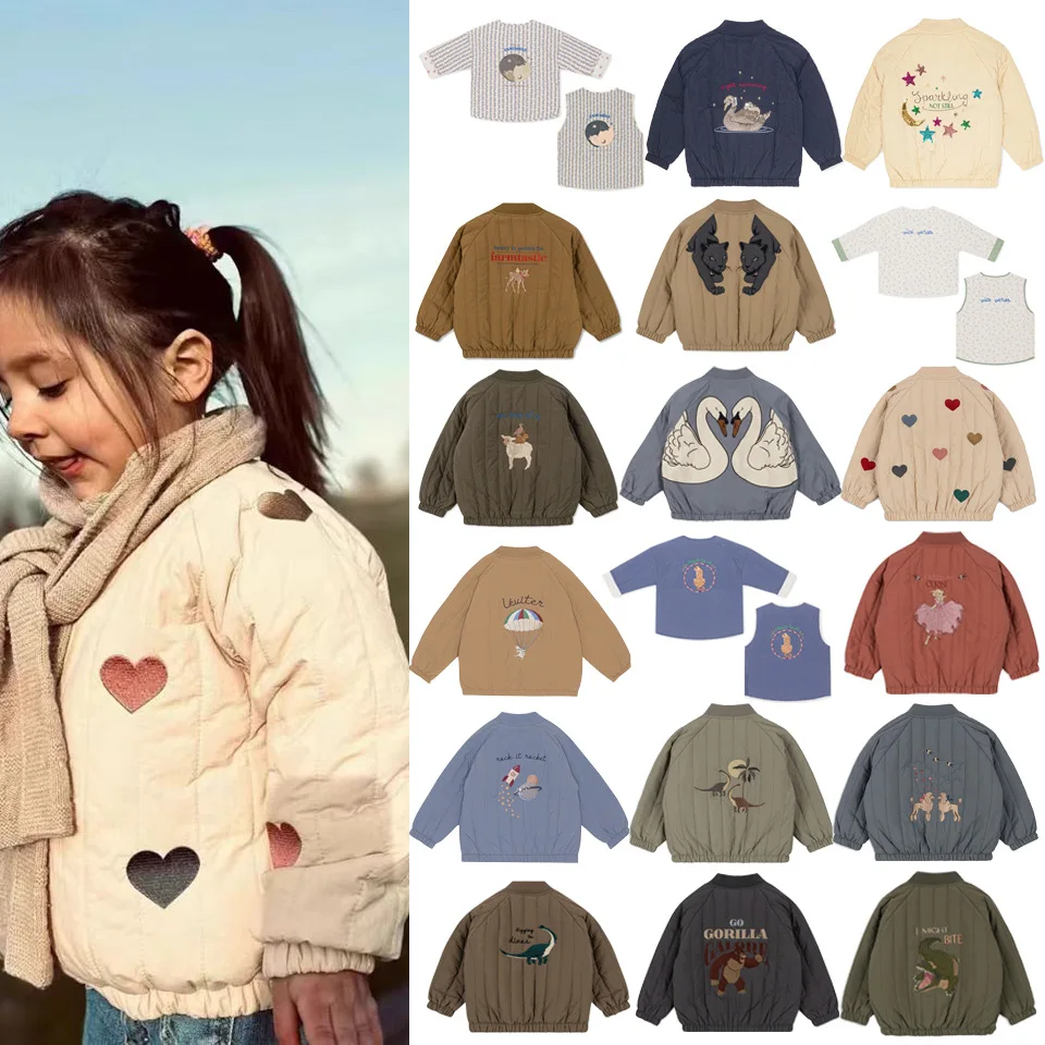 

2025 KS Winter Baby Boys Cartoon Lambswool Jackets Kids Cotton Clothes Girls Jackets Outerwear Coats Boys Flight Suit Jackets