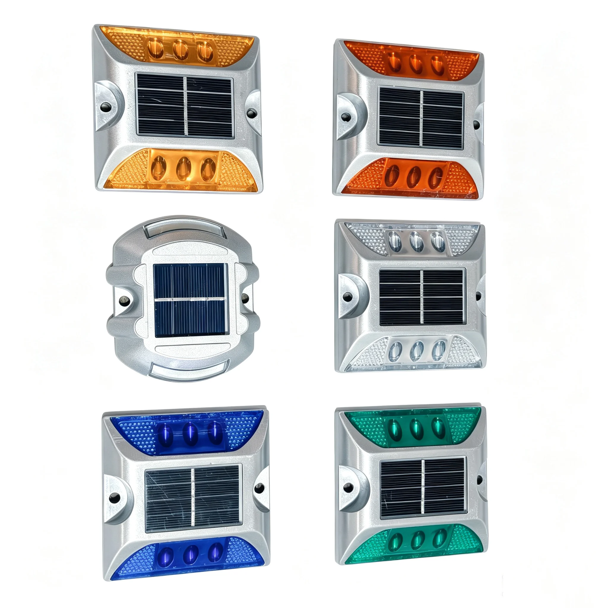 Solar Powered Aluminum Road Stud IP68 Waterproof Raised Pavement Marker Cat Eye Road Studs