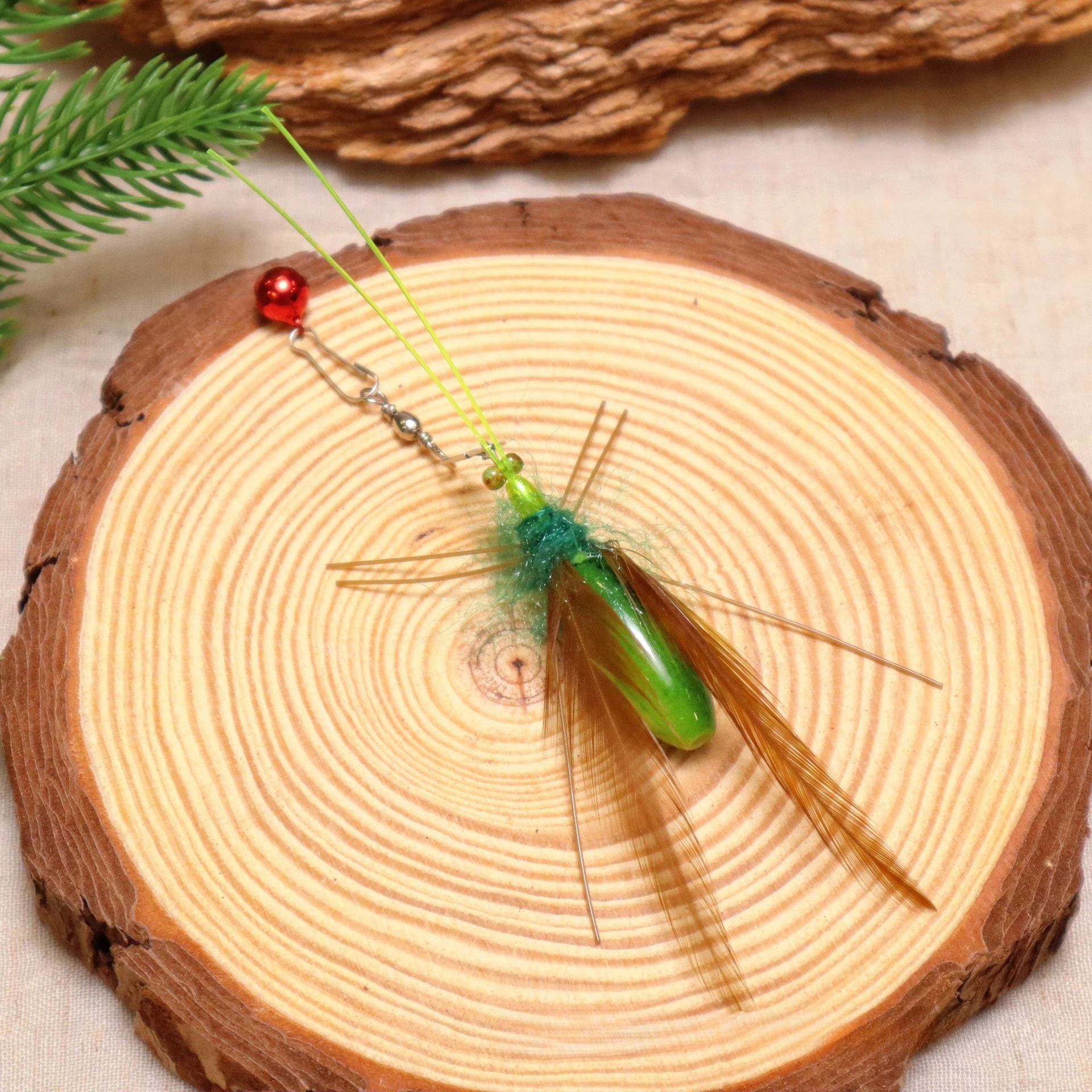 2 قطع محاكاة السرعوف النحل ريشة استبدال الملحقات مضحك القط عصا قضيب دعابة الحيوانات الأليفة لعبة البلاستيك الخشب