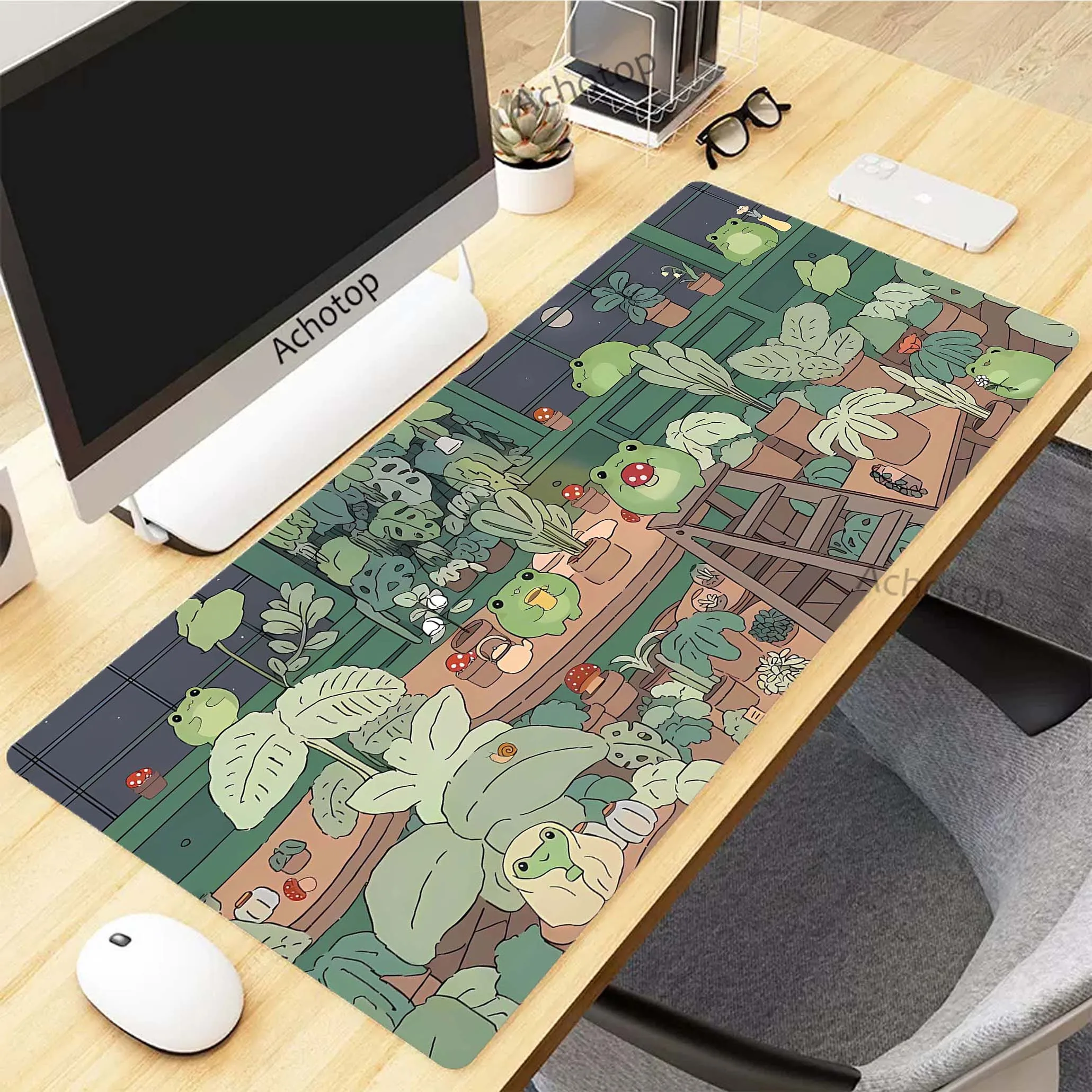 

Kawaii Cute Cat Plant Gaming Mousepad Gamer Mousemat Mouse Mat Desk Pad XXL 90x40cm Mouse Pad Keyboard Mat Pc Tapis De Souris