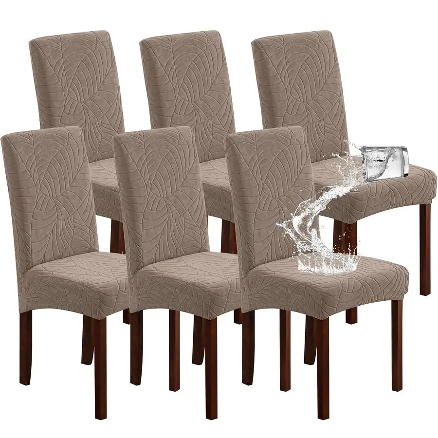 

Водонепроницаемые чехлы для стульев в столовую, эластичные жаккардовые чехлы для обеденных стульев, съемные моющиеся защитные чехлы для кухонных стульев