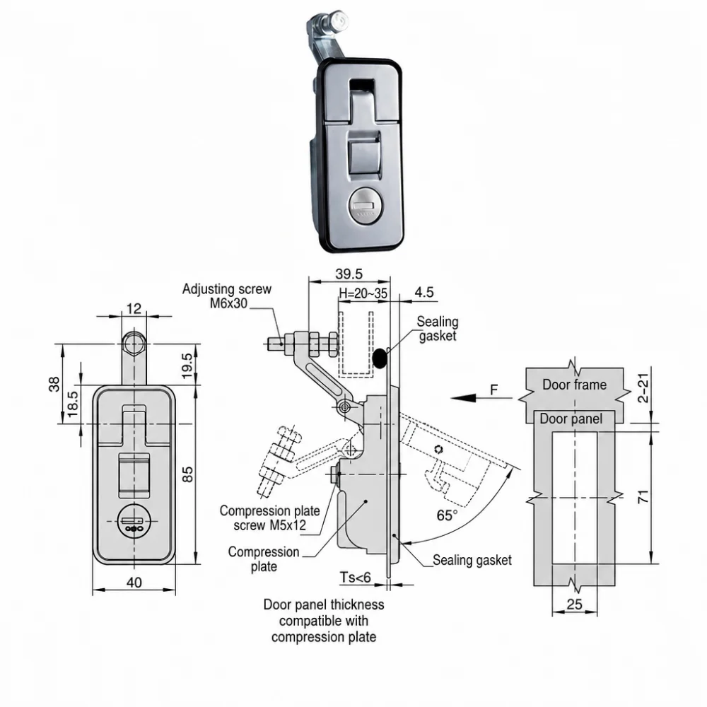 Heavy Duty Zinc Alloy RV Hatch Locks Rustproof Adjustable Door Knob Latch Lock Push Button Access Lever Push Button Latches Boat