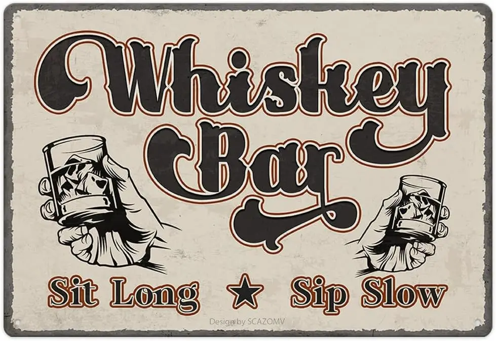 Whiskey Bar Metal Sign Gentlemens Club Lounge Tin Signs Retro Look Poster Decoration Personalized Man Cave Vintage Craft Accesso