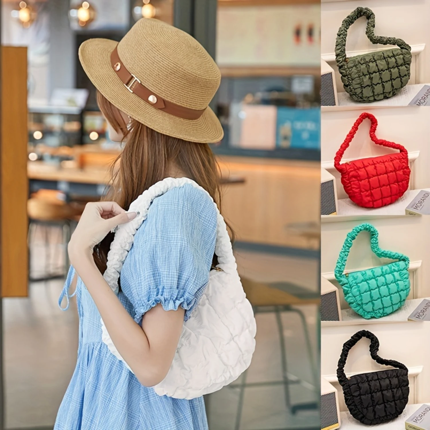 

Pleated Underarm Bag, Large Capacity Shoulder Bag, Fairy Handbag, Dumpling Purse - Women's Fashion Essentials