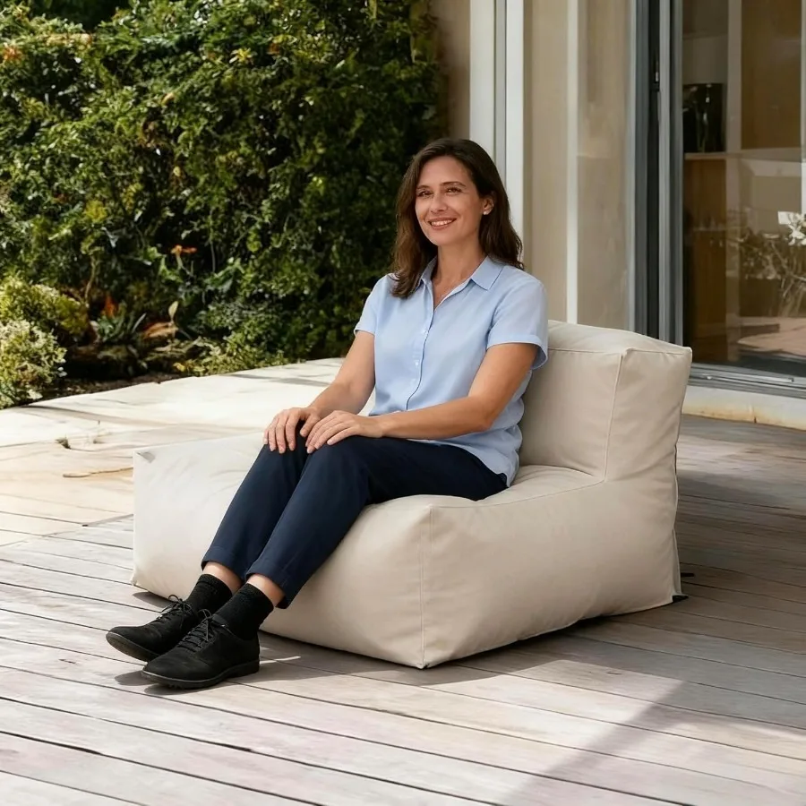 مجموعة أثاث الفناء الخارجي المريح الحديث مع كرسي زاوية بين باج وكرسي محادثة مقطعي يتميز بإسفنجة عالية الكثافة