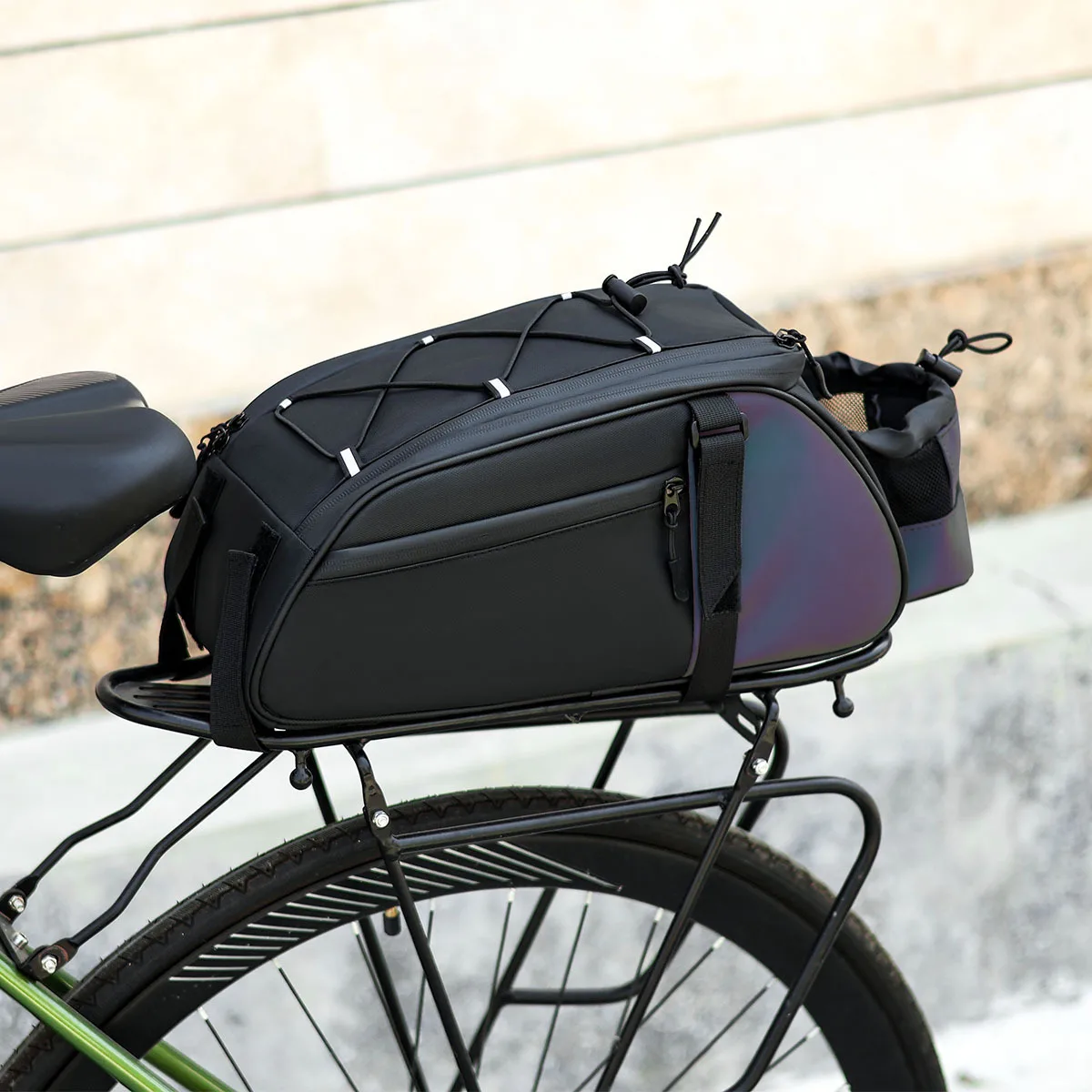 Factory Custom Waterproof Large Capacity Reflective Cycling Cargo Trunk Carrier Bag Bicycle Pannier Bag Mountain Ebike Rear Bag