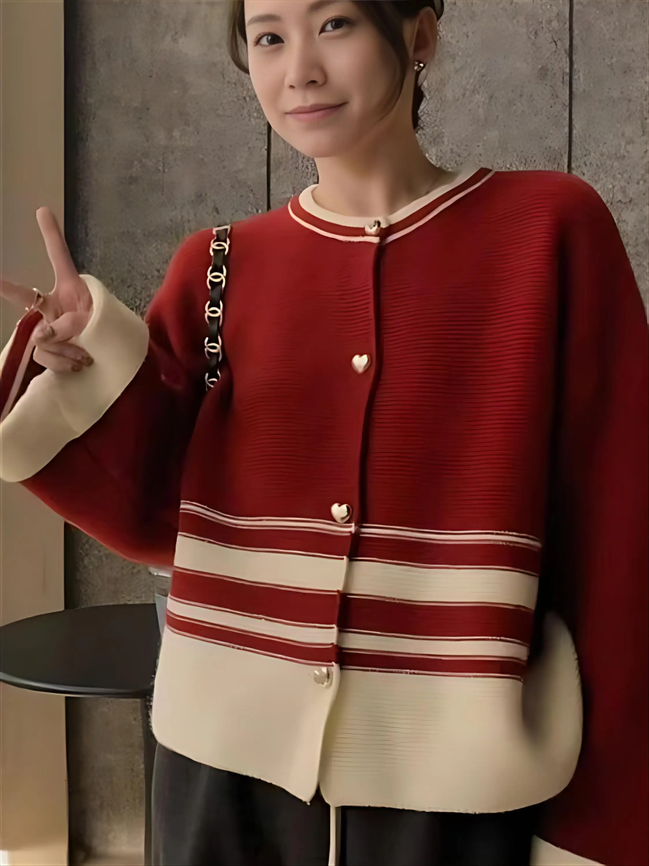 

Tweed Jacket Bomber Womens Fall Batwing Slouchy Highstreet Advanced Botton Elegant Decorative Smooth Fiber Fabric Pure Plain Ins