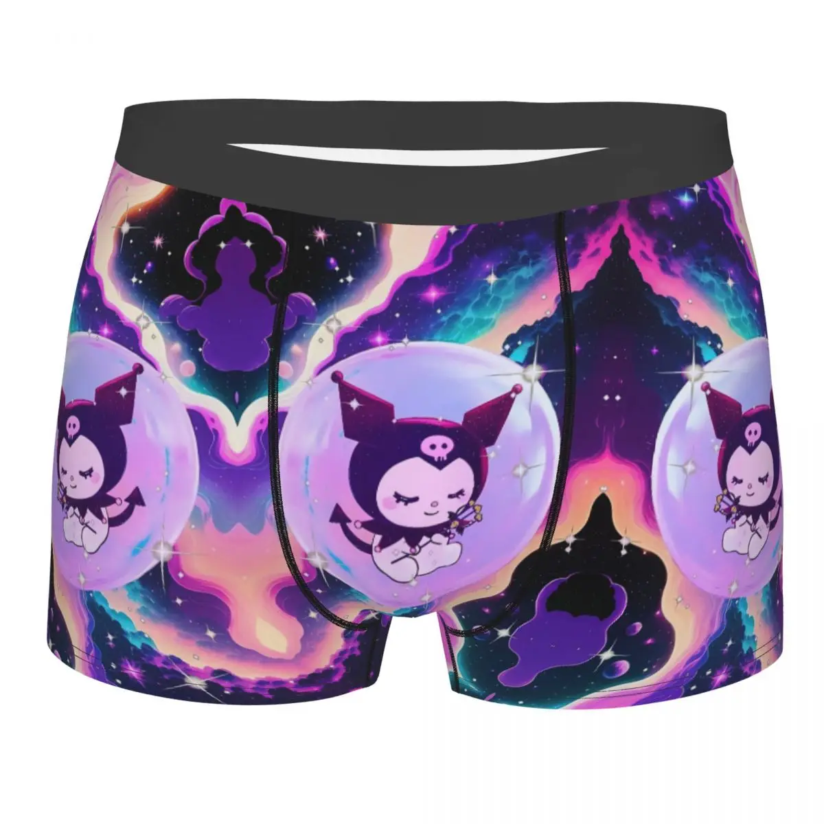 

Нижнее белье Kuromi с милым принтом на заказ, мужские дышащие классические трусы-боксеры в стиле аниме, шорты, мягкие трусы для мужчин