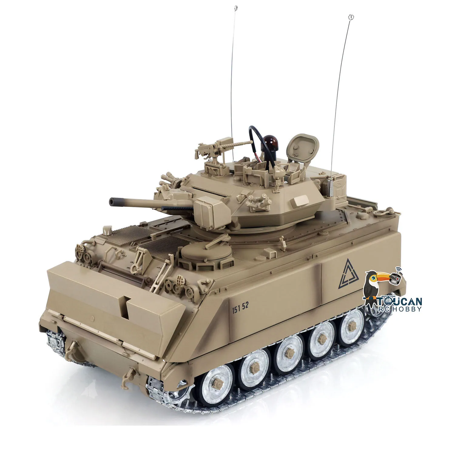 ألعاب 1/16 RC بانزر تونغدي خزان التحكم اللاسلكي M2412-A M113A1 MRV نكص النار وامض 320 برج دوران علبة التروس المعدنية