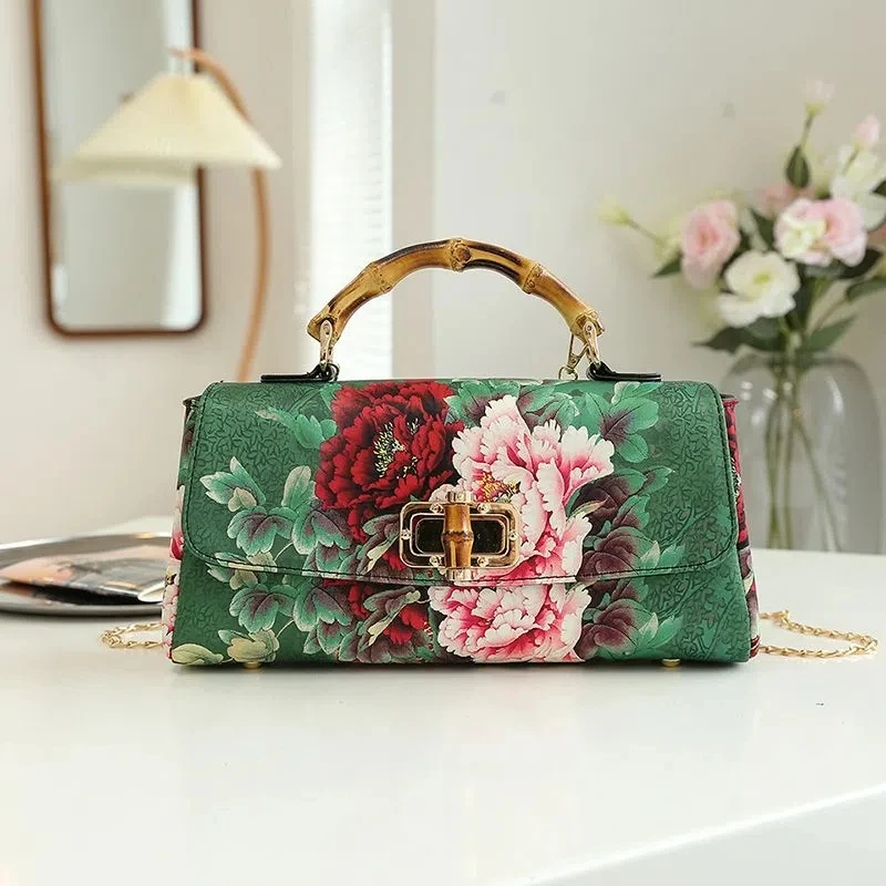 

Vintage Bamboo Hand Bag Pure Handmade Bags for Women Shoulder Crossbody Bag Chain Bags Women's Handbags Purses