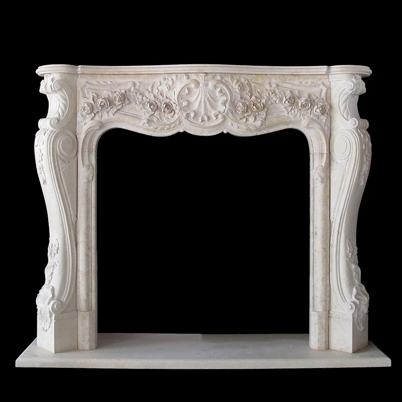 Arched Carved Marble Mantel Surround