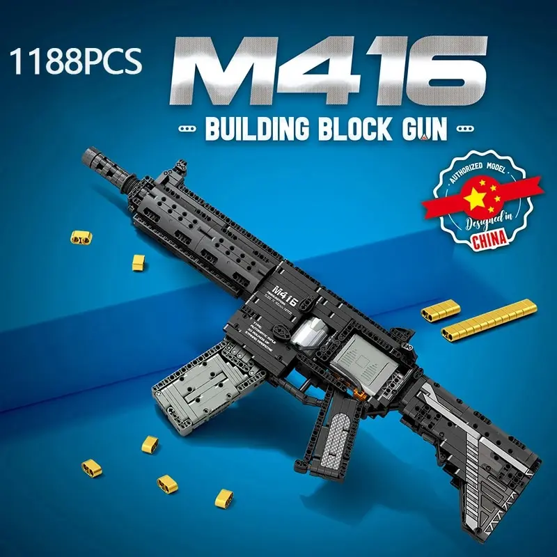 1188PCS M416 Rifle Building Block Model City Police Military Weapon Series Gun Puzzle Assembly Bricks Toys For Boys Child Gifts