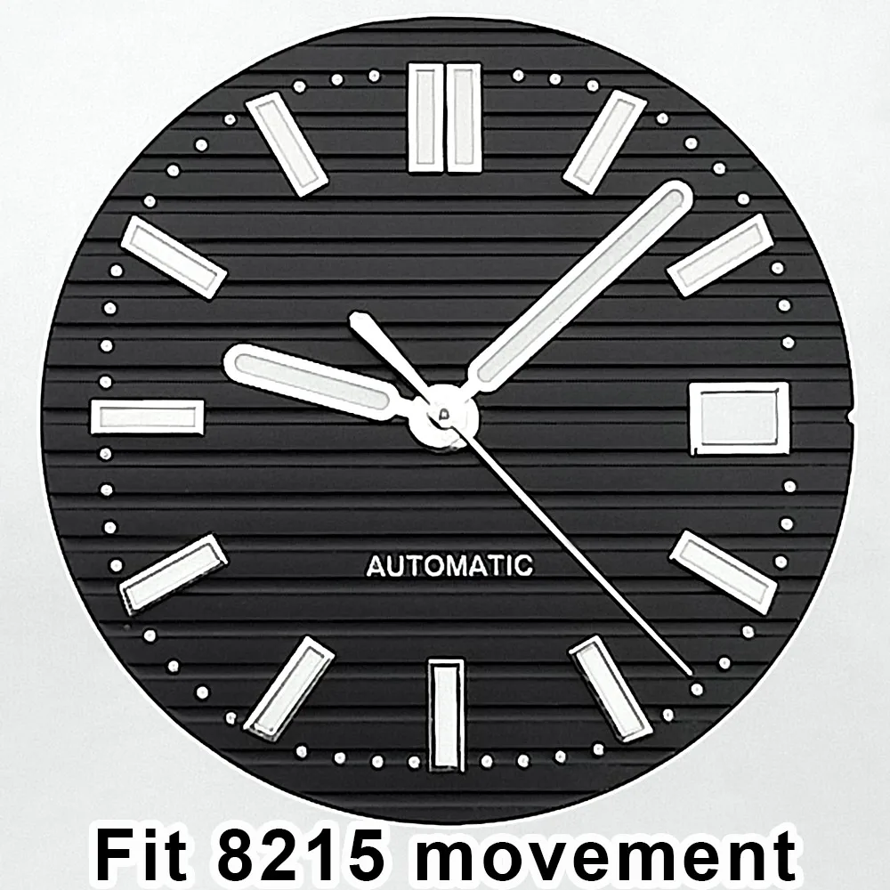 30,7-mm-Zifferblatt für mechanische Uhren, passend für das Uhrwerk 8215, C3 grün leuchtend, Uhrenteile, Zubehör, weiß-schwarze Zifferblätter, Uhrenteile – Detail 1