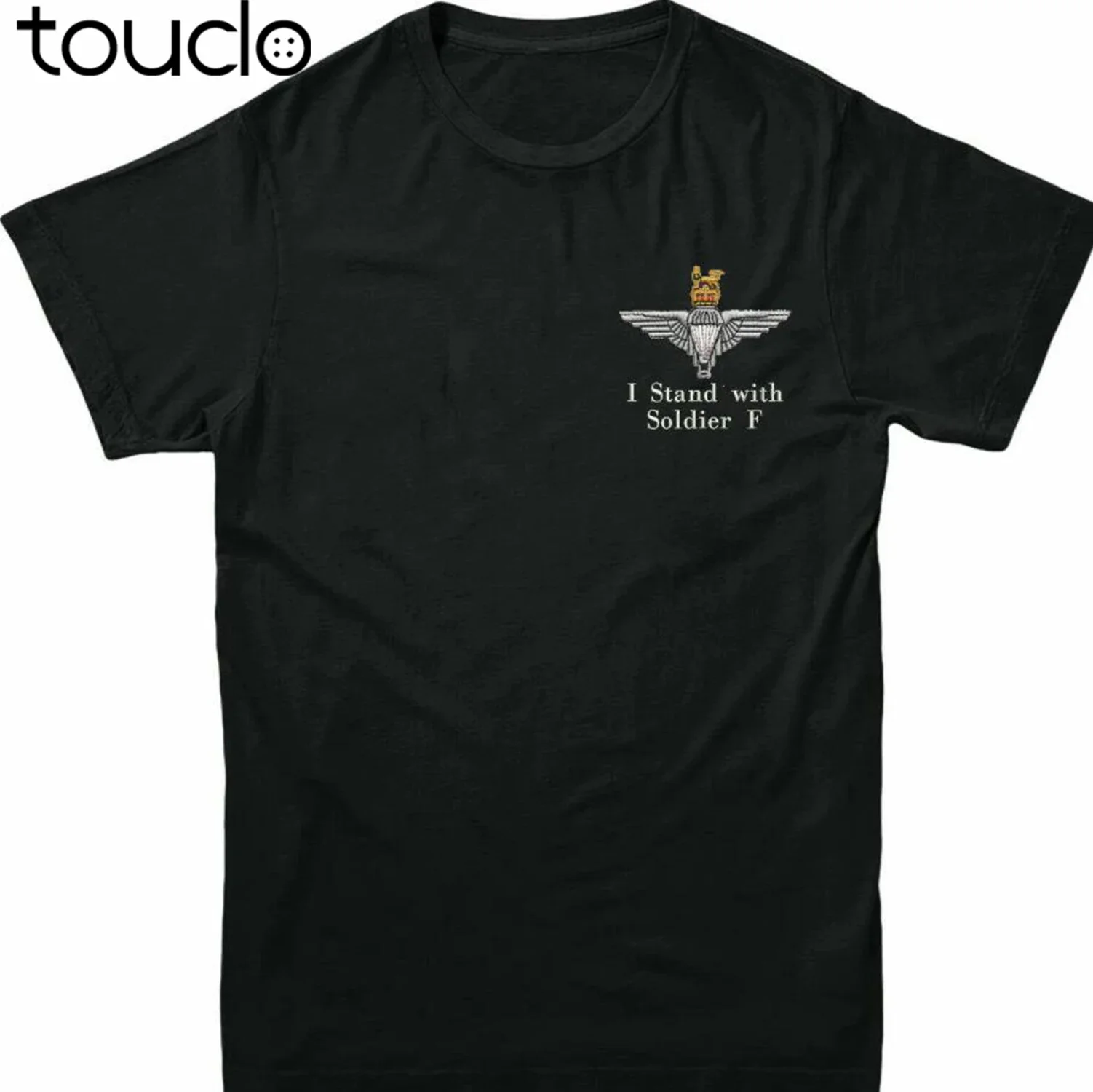 I Stand with Soldier F Embroidered T-Shirt, Parachute Paratrooper Tee Top Newest  Men Fashion O-Neck T Shirt Brand Tee Shirt