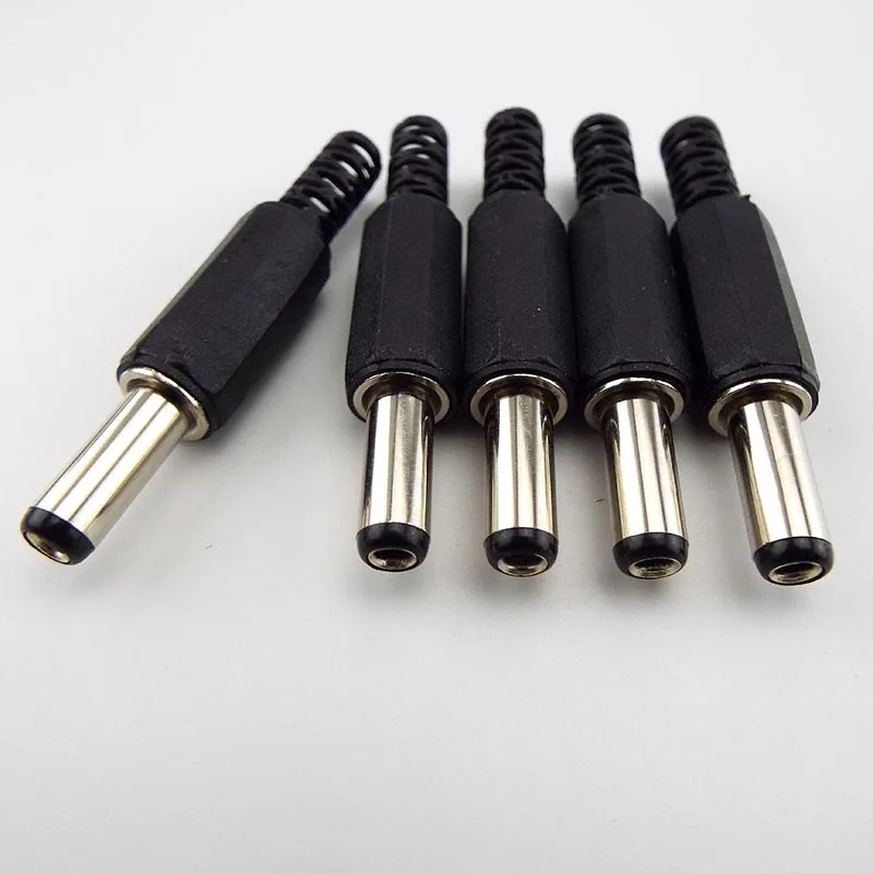 9mm/14mm DC Power Supply Plug Male Mount Jack Adapter Connector 5.5mmx2.1mm SocketWire Charge For DIY Projects D5