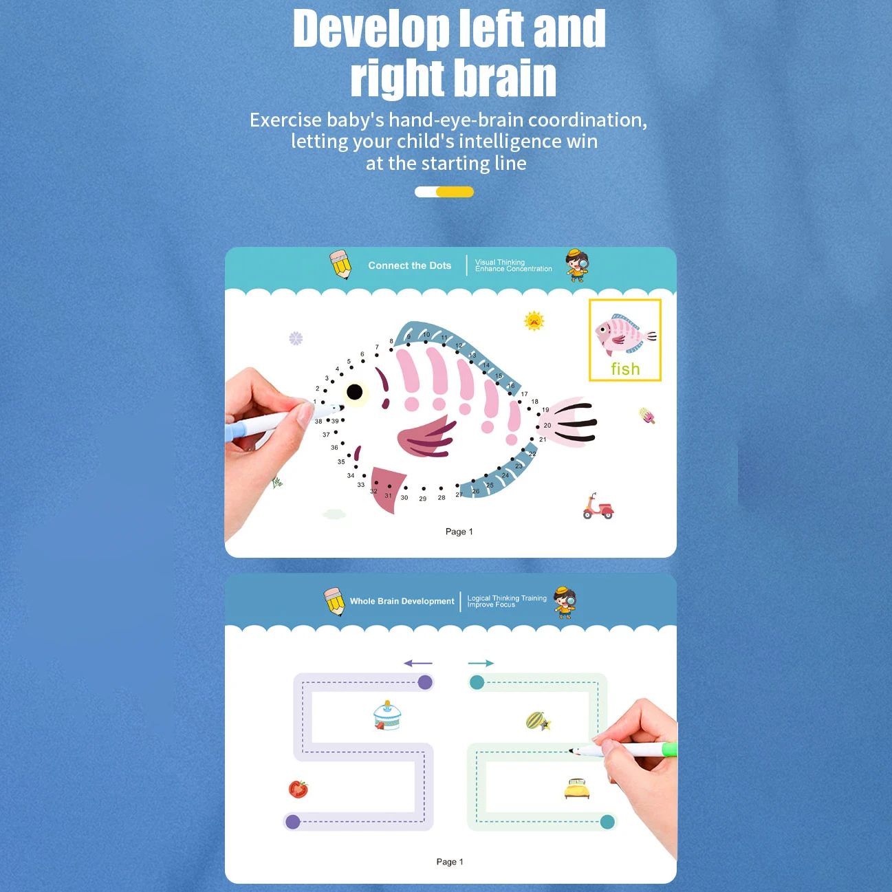 مجموعة كتب الممارسة السحرية القابلة لإعادة الاستخدام مكونة من 32 صفحة | تطوير الدماغ الشامل وتدريبات الكتابة ودليل تعليم الرسم | #6