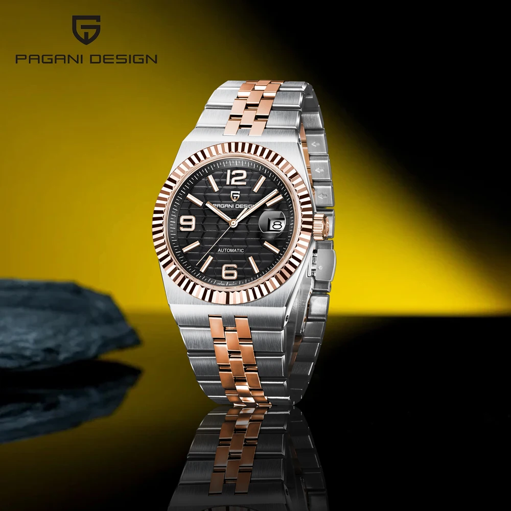 PAGANI DESIGN Men's Watch Luxury Gold Automatic Mechanical Watch For Men AR Sapphire Glass Mirror 8215 Movement Waterproof Watch