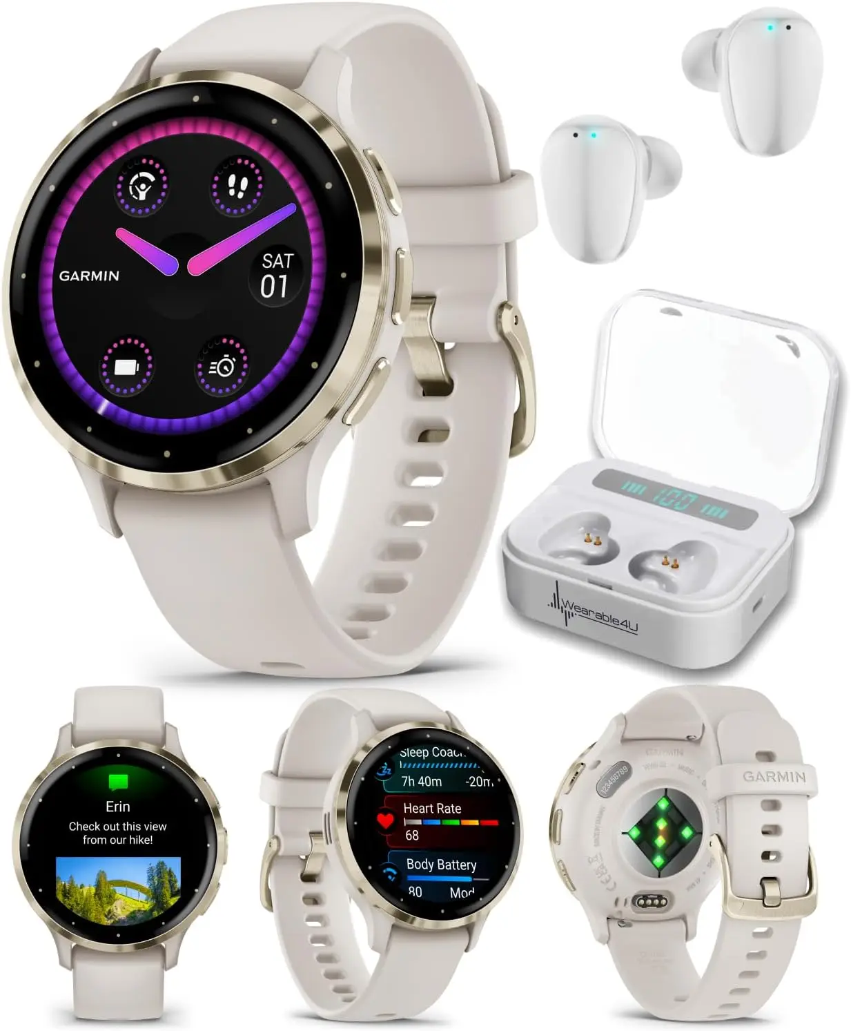 

Wearable4U - Garmin Venu 3S GPS Smartwatch, AMOLED Display 41 mm Watch, Advanced Health and Fitness Features