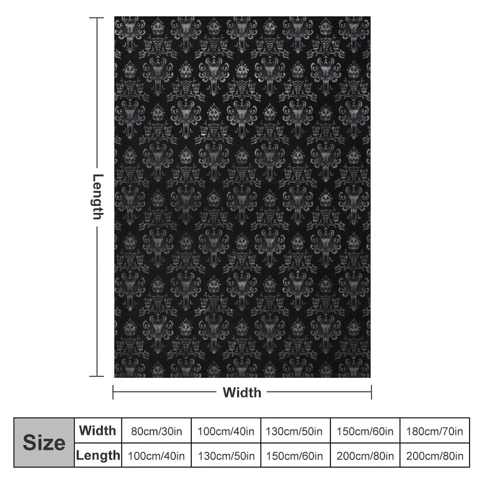 Haunted Mansion Wallpaper Black and Silver Throw Blanket Summer Decorative Sofa valentine gift ideas Warm Travel Blankets