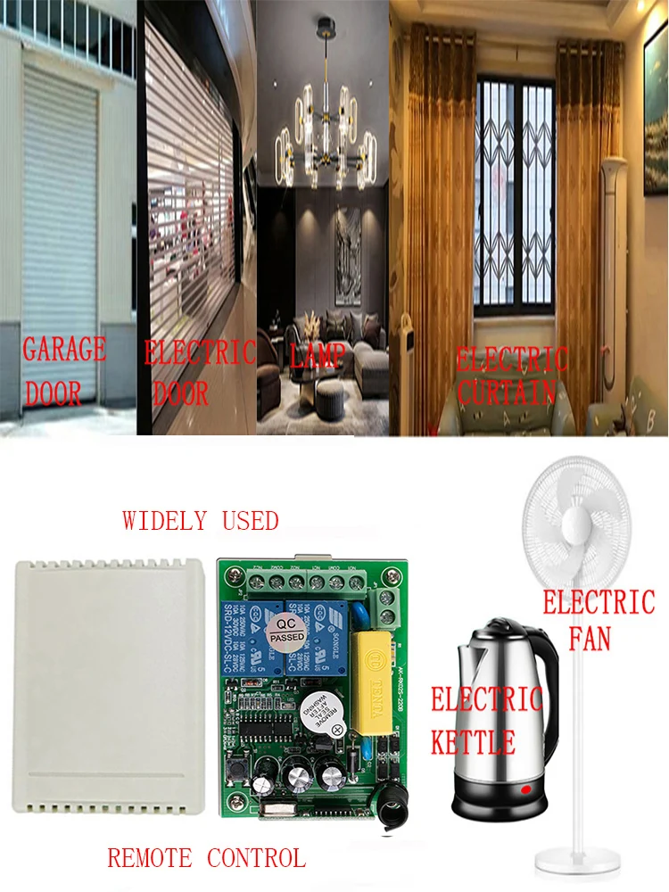 AC 220V 2CH Channels 2CH Wireless Remote Control Switch System ,433 MHz Transmitter and Receiver/Garage Doors/ lamp