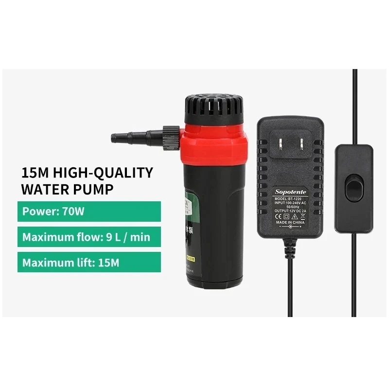 Micro Submersible Pump 12V DC High Pressure Water Pump Head 10M/15M/20M Water Pump Station Micro Submersible Motor