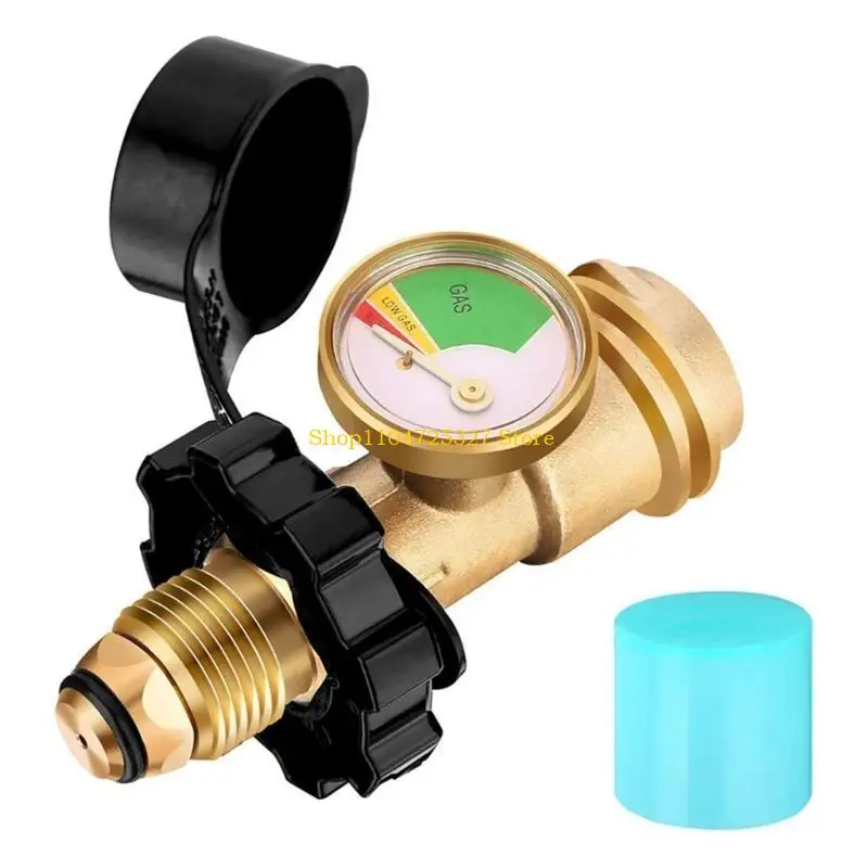 D8KF Propane Tanks Adapter Converts POL Tanks Service Valves to QCC1/Type 1 with Gauge Level Propane Tanks Gauge