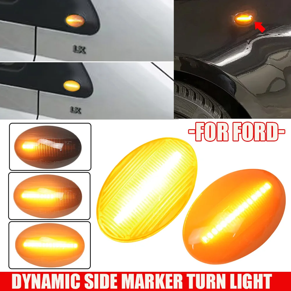 Dynamic LED Side Marker Light For Ford Fiesta III IV MK3 MK4 KA Mondeo I MK1 Transit Tourneo MK6 MK7 Sequential Lamp Indicator
