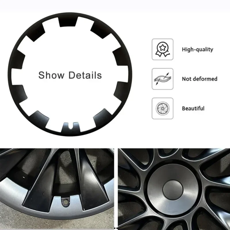 For Tesla Model Y 20 Inches Wheels ABS Rim Guard Rim Car Hubcap Cover Protection Hubcap Patch Scratch Proof Hub Cap Decals