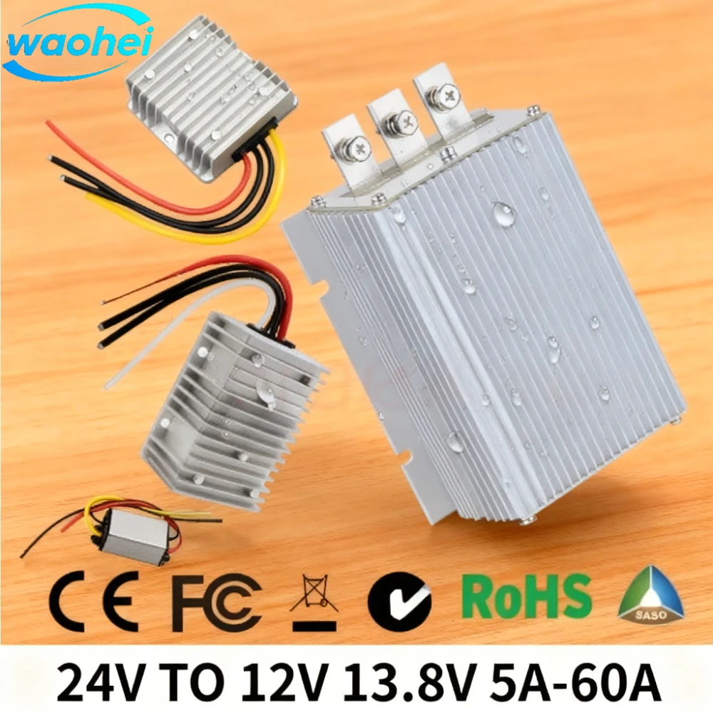 

24V TO 12V 13.8V 5A-60A DC DC Step Down Converter Stabilizer Regulator Reducer Module Automotive Regulator Quality UL Newest Hot