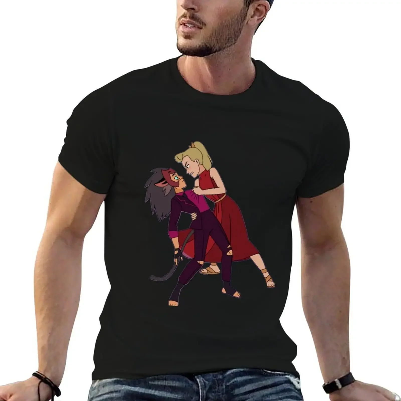 She-Ra - Alora and Catra Fight (She-Ra and the Princesses of Power) T-Shirt blue archive oversized t shirt men