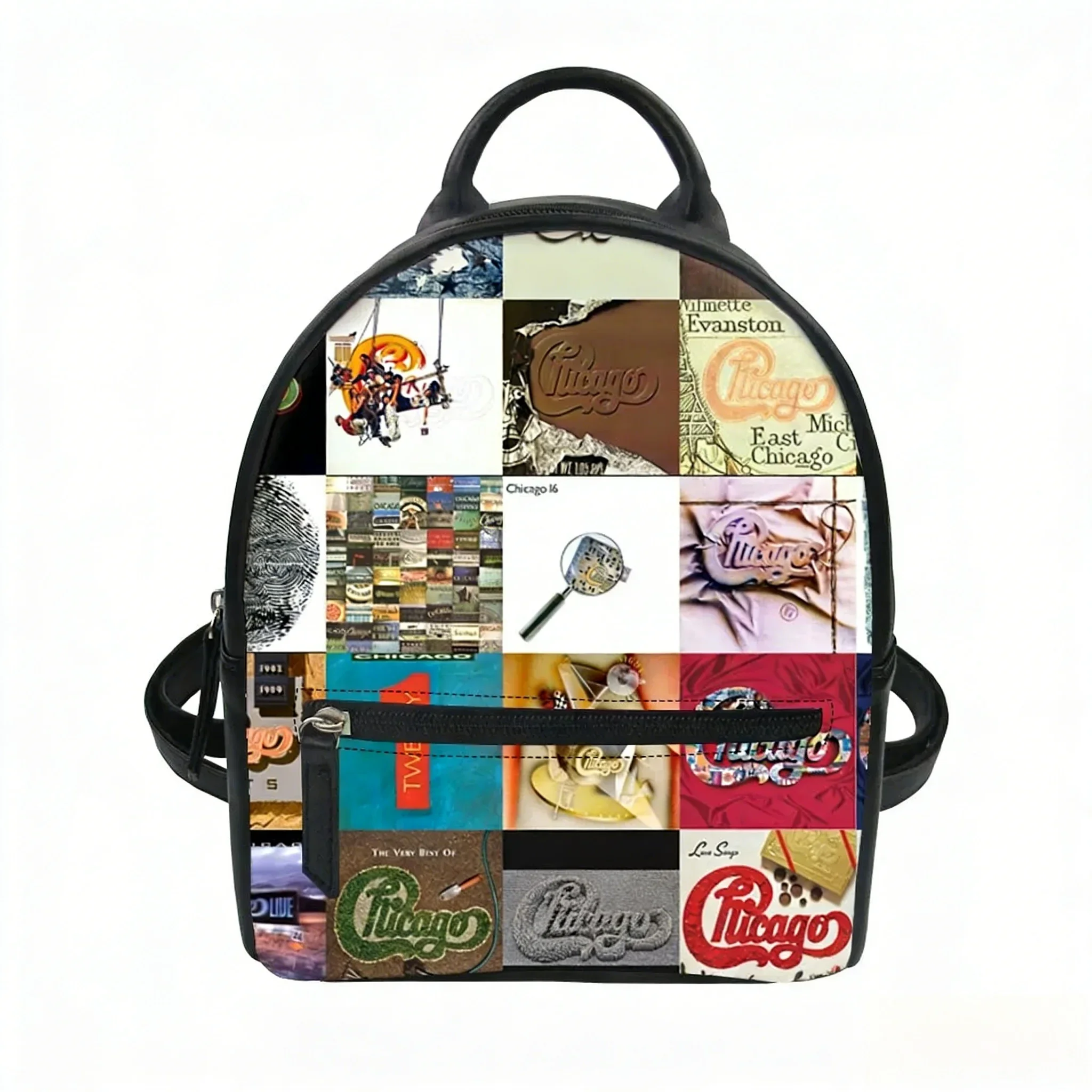 Chicago Band Custom Backpack Purse Women Vintage Rock Carter Schoolbags Double Shoulder Bag Mini Daypack Leather Travel Bag