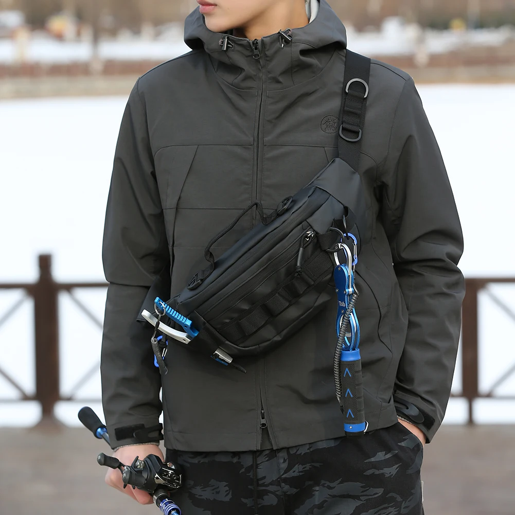 Men Fishing Waist Pack Waterproof TACTICAL Fanny Pack Multifunctional Anti-Theft Fishing Tackle Bag for Outdoor Camping