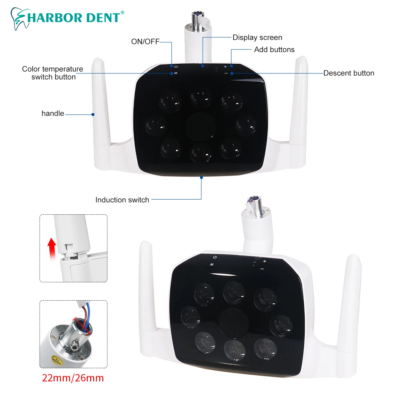 Dental Oral Equiment Operation Lamp For Implant Dental Chair LED Light Shadowless With Induction Clinic LED Lamp Teeth Whitening