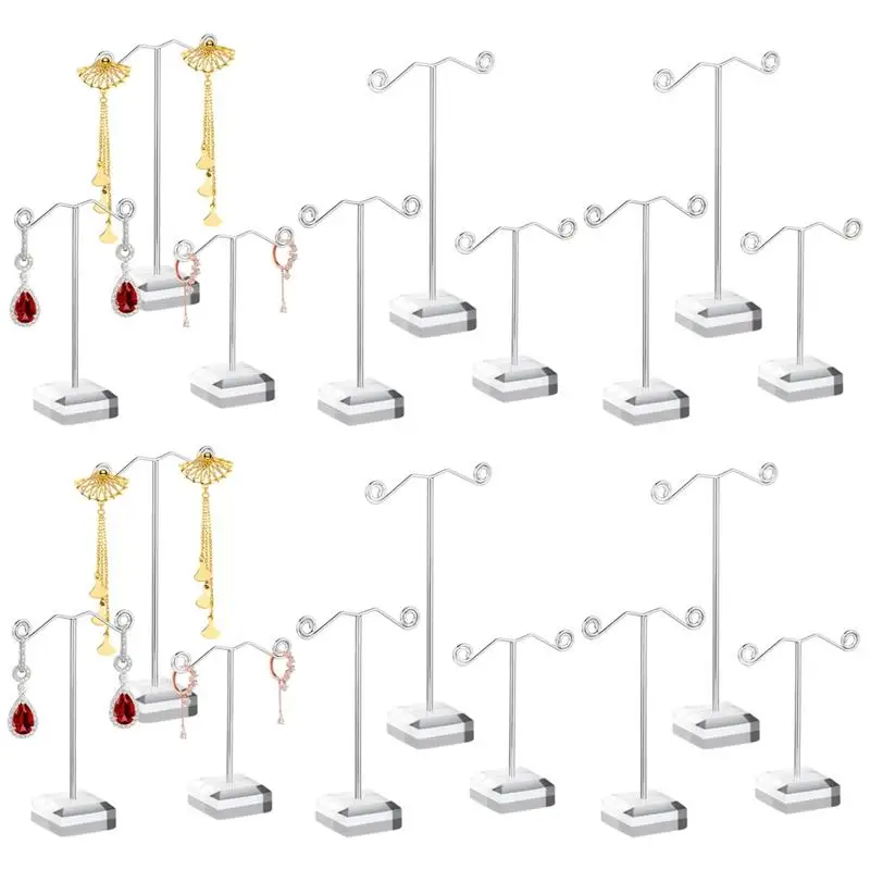 

18Pcs Metal Earring T Stand Earring Display Stand Earring Holder With Acrylic Base Jewelry Display Rack For Earrings Bracelets